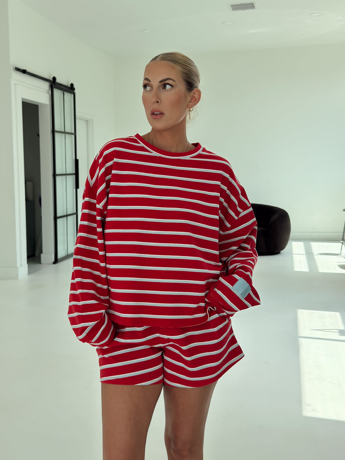 Crosby Stripe Shorts - Tomato and Baby Blue
