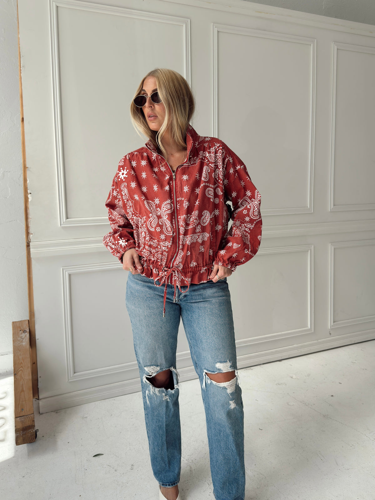 Chloe Bandana Print Bomber Jacket
