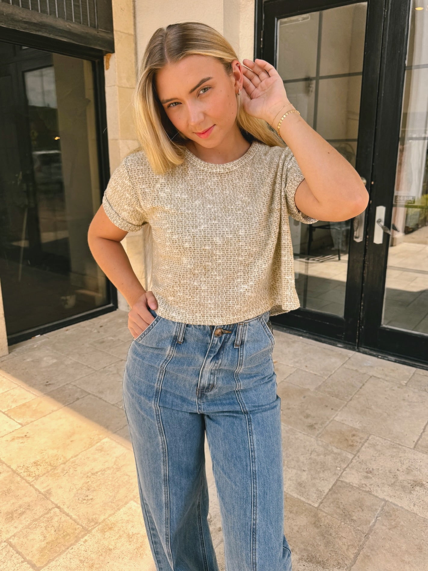 Olive Knit Top