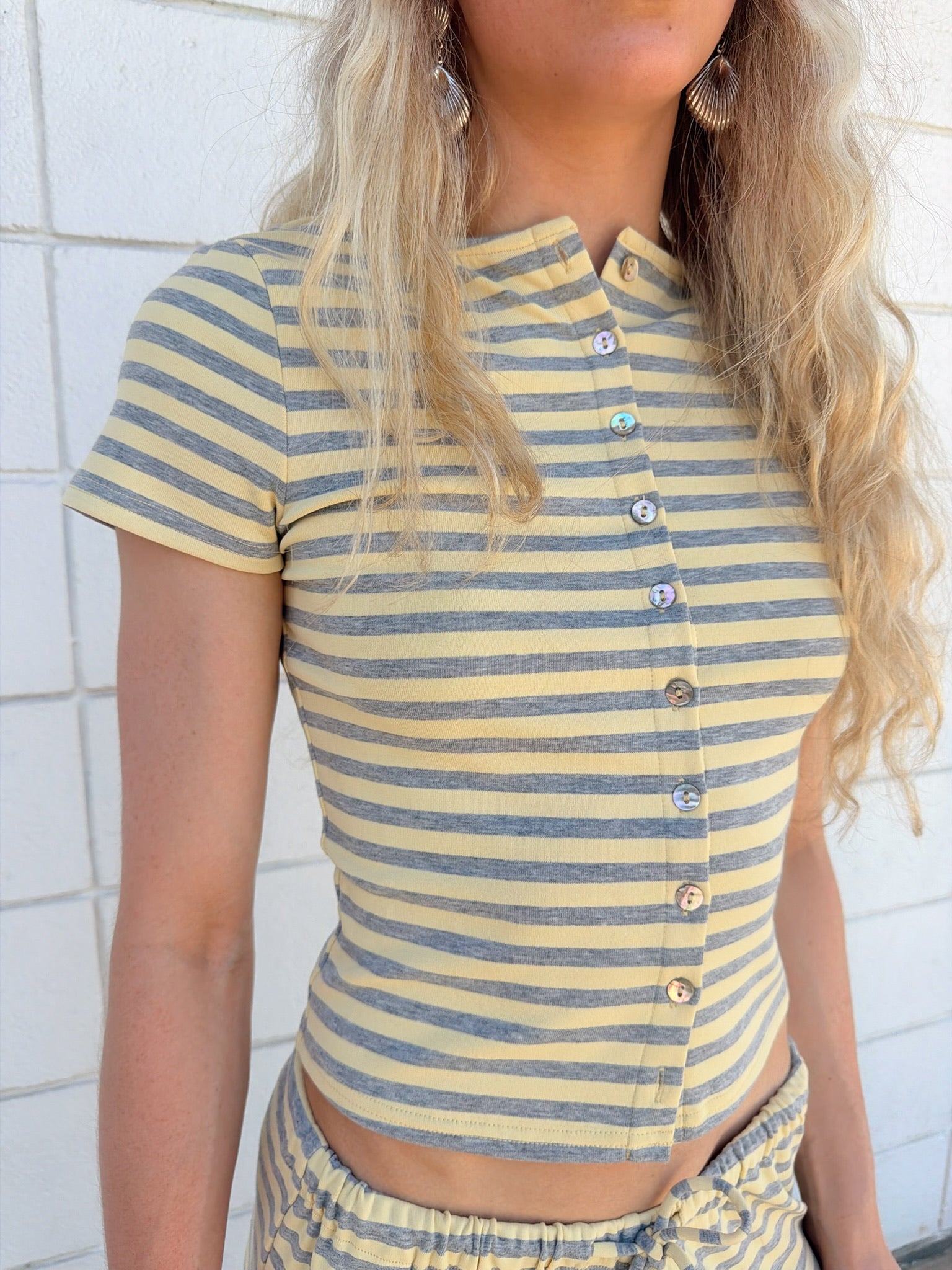PRE-ORDER (ETA 6/12) Brady Striped Button Up Top