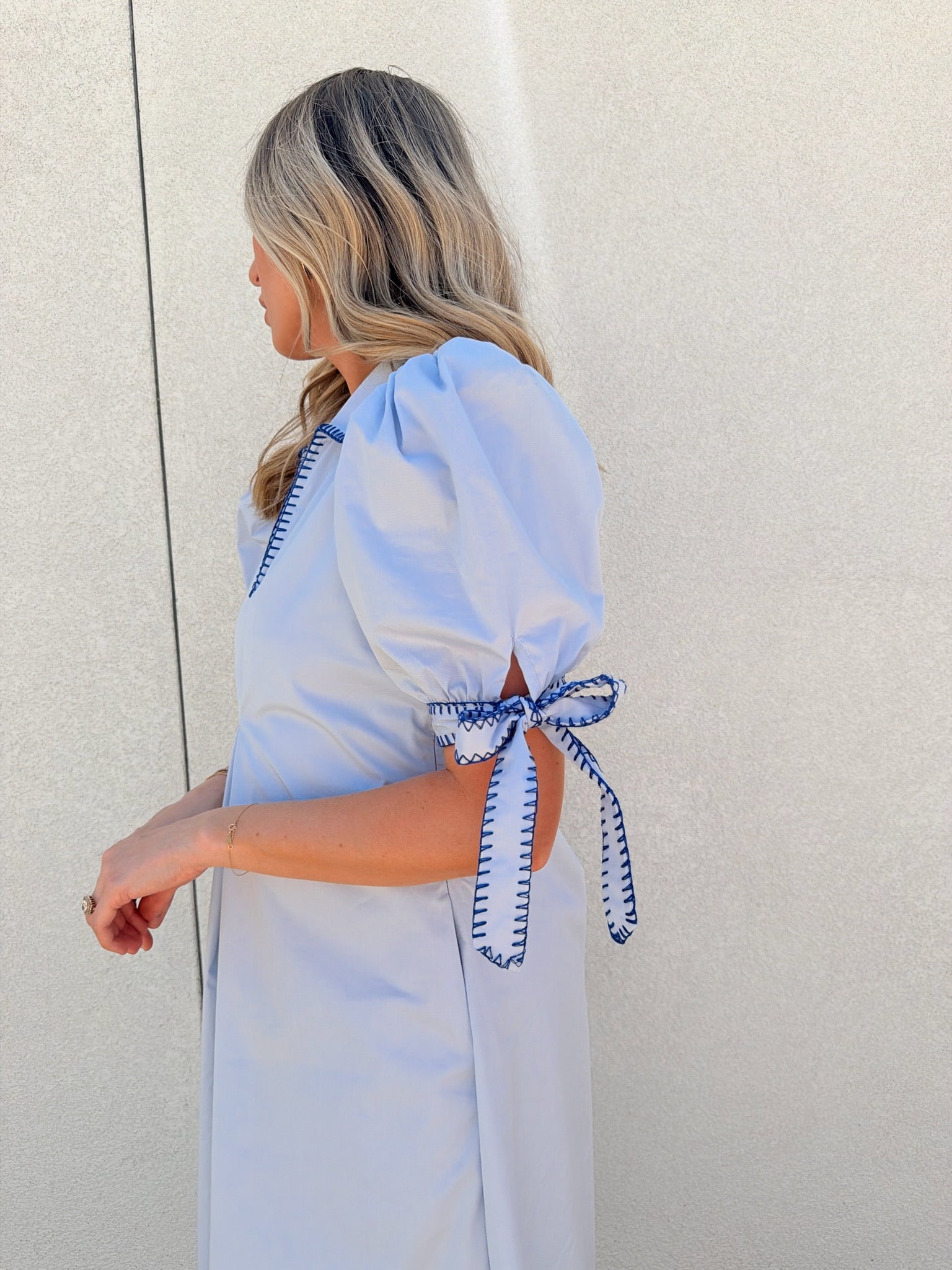 English Factory Stitch Detailed Midi Dress