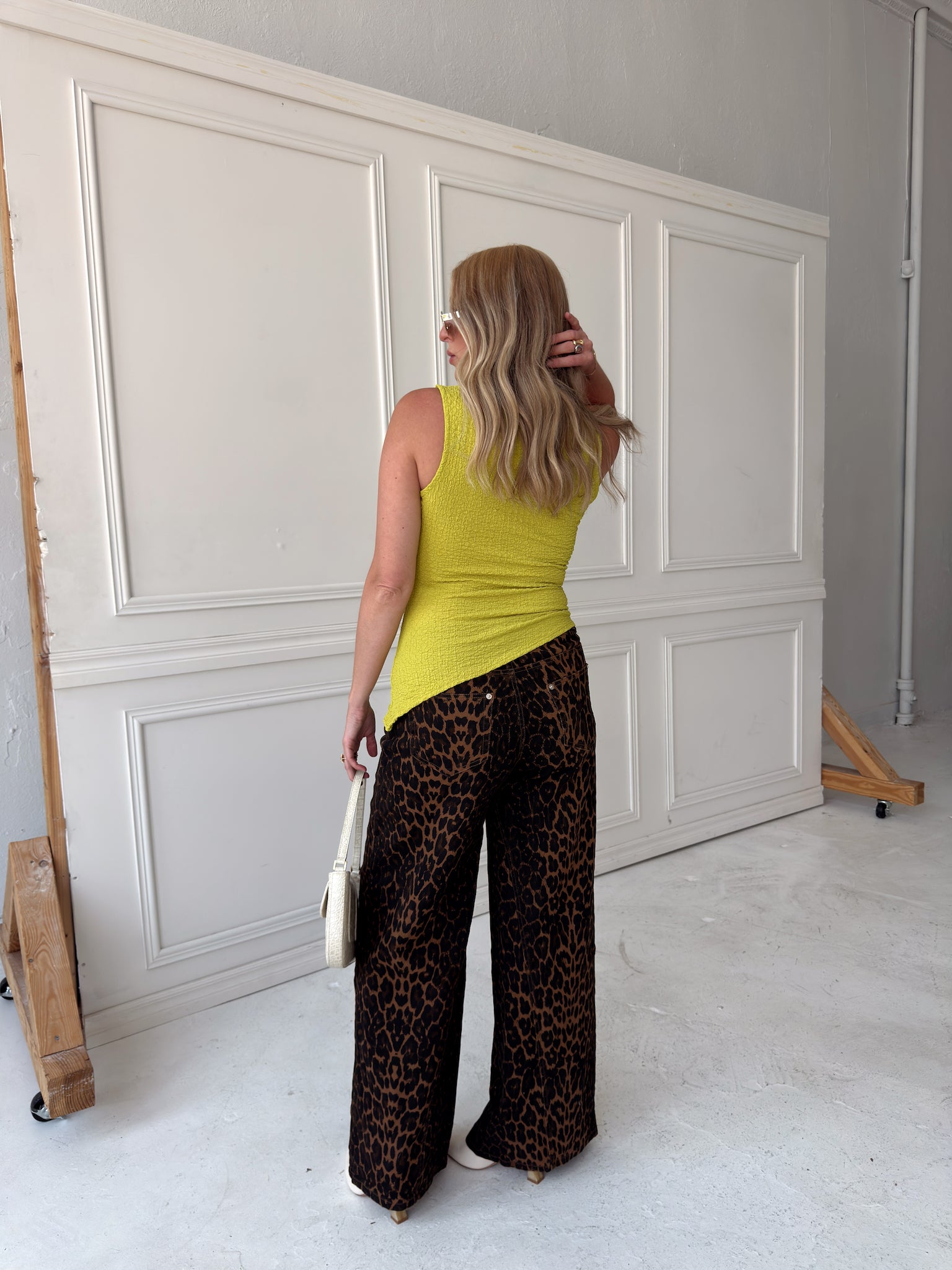 Lacie Leopard Print Wide Leg Jean Pants