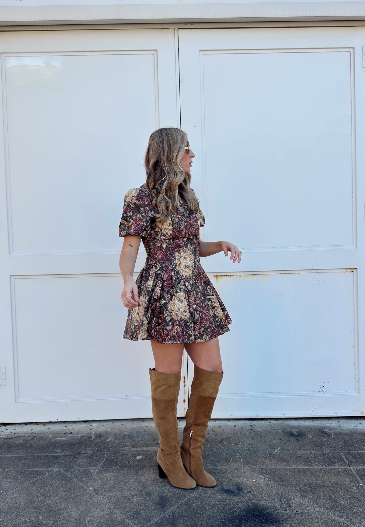 Anna Vintage Floral Mini Dress