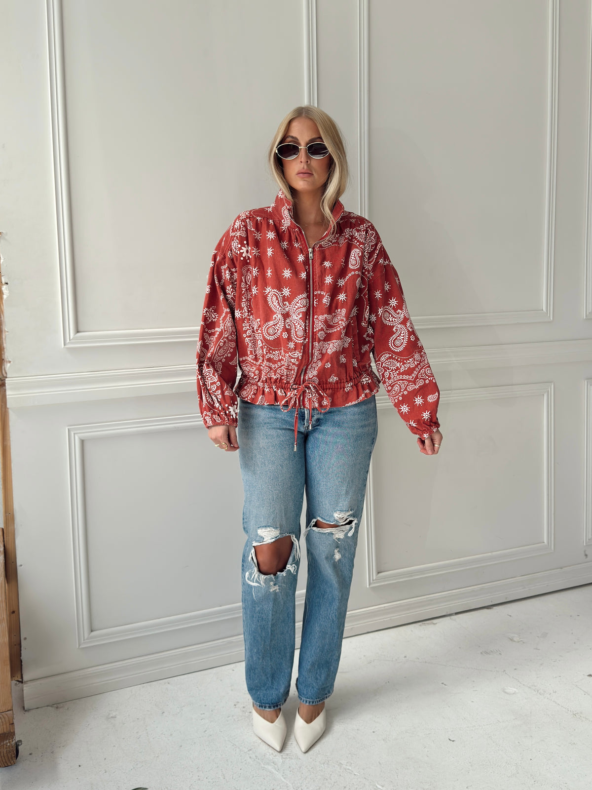 Chloe Bandana Print Bomber Jacket