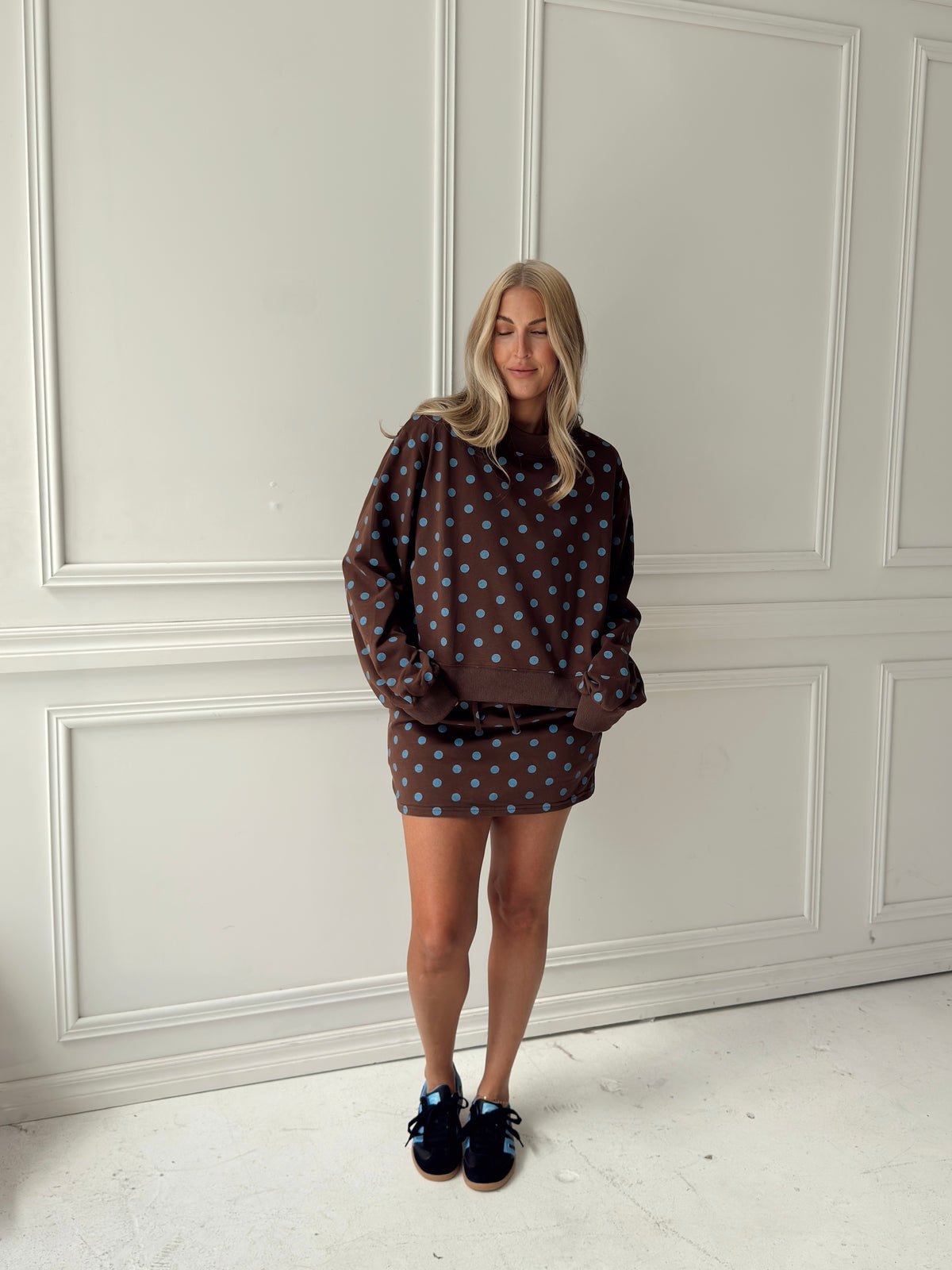 Briley Polka Dot Mock Neck Sweatshirt