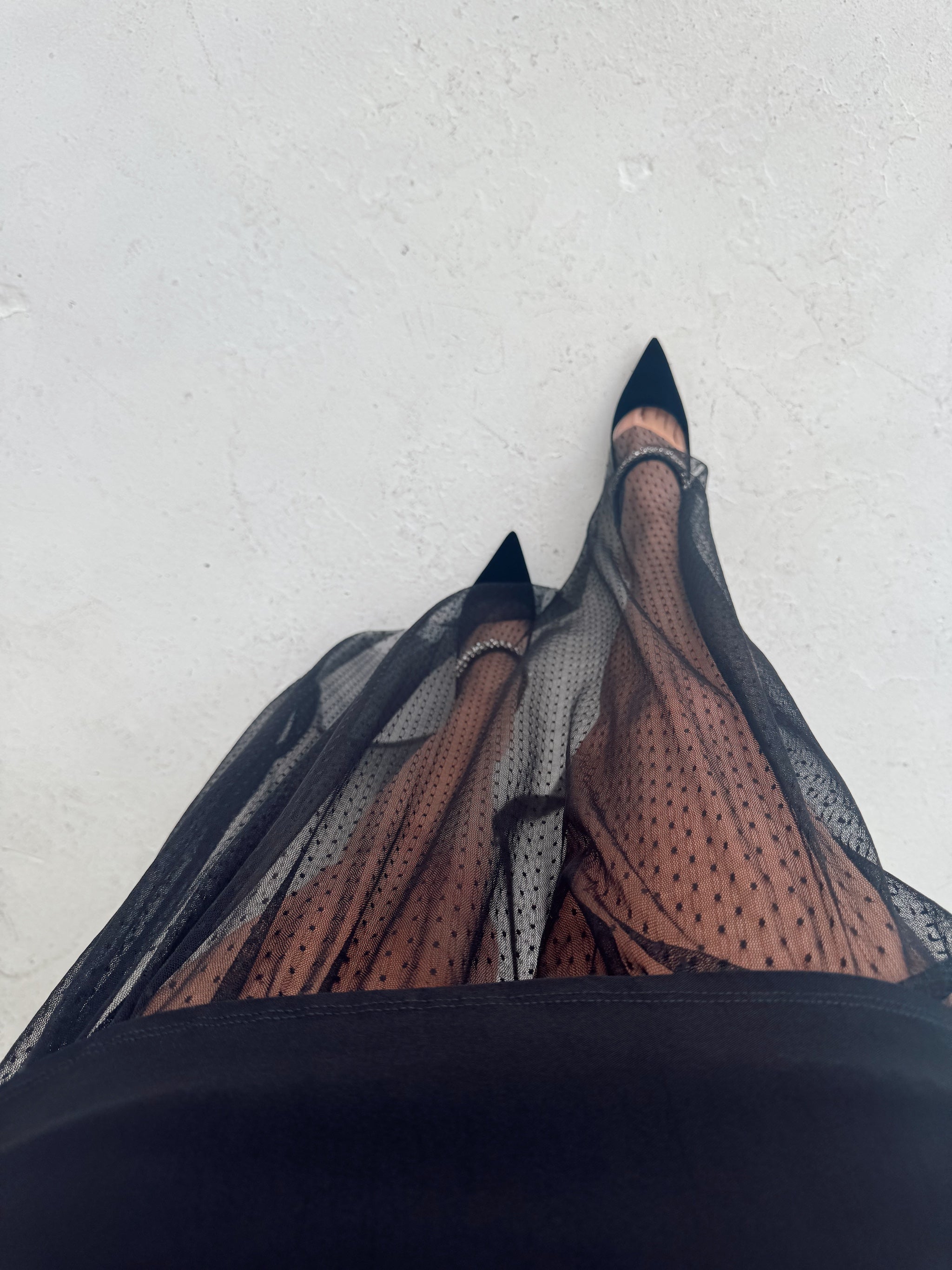 Melissa Strapless Mesh Maxi Dress - Black
