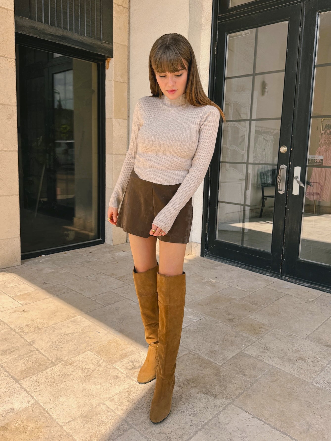 Best Basic Mockneck Crop Sweater - Taupe