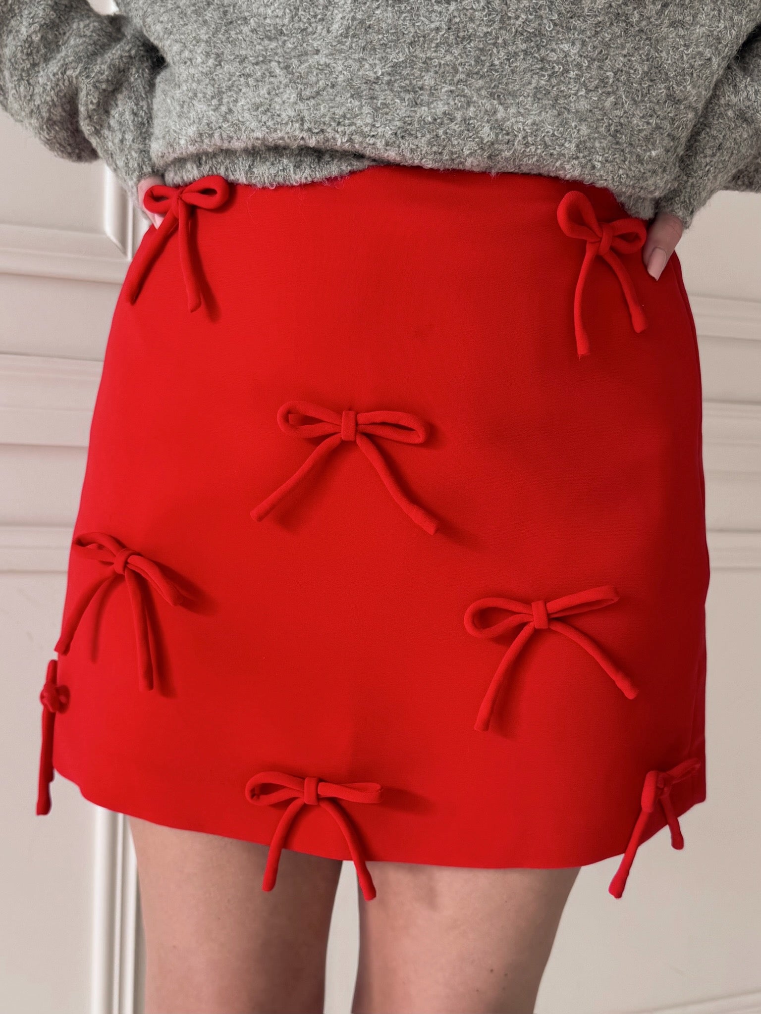 English Factory Red Bow Skirt