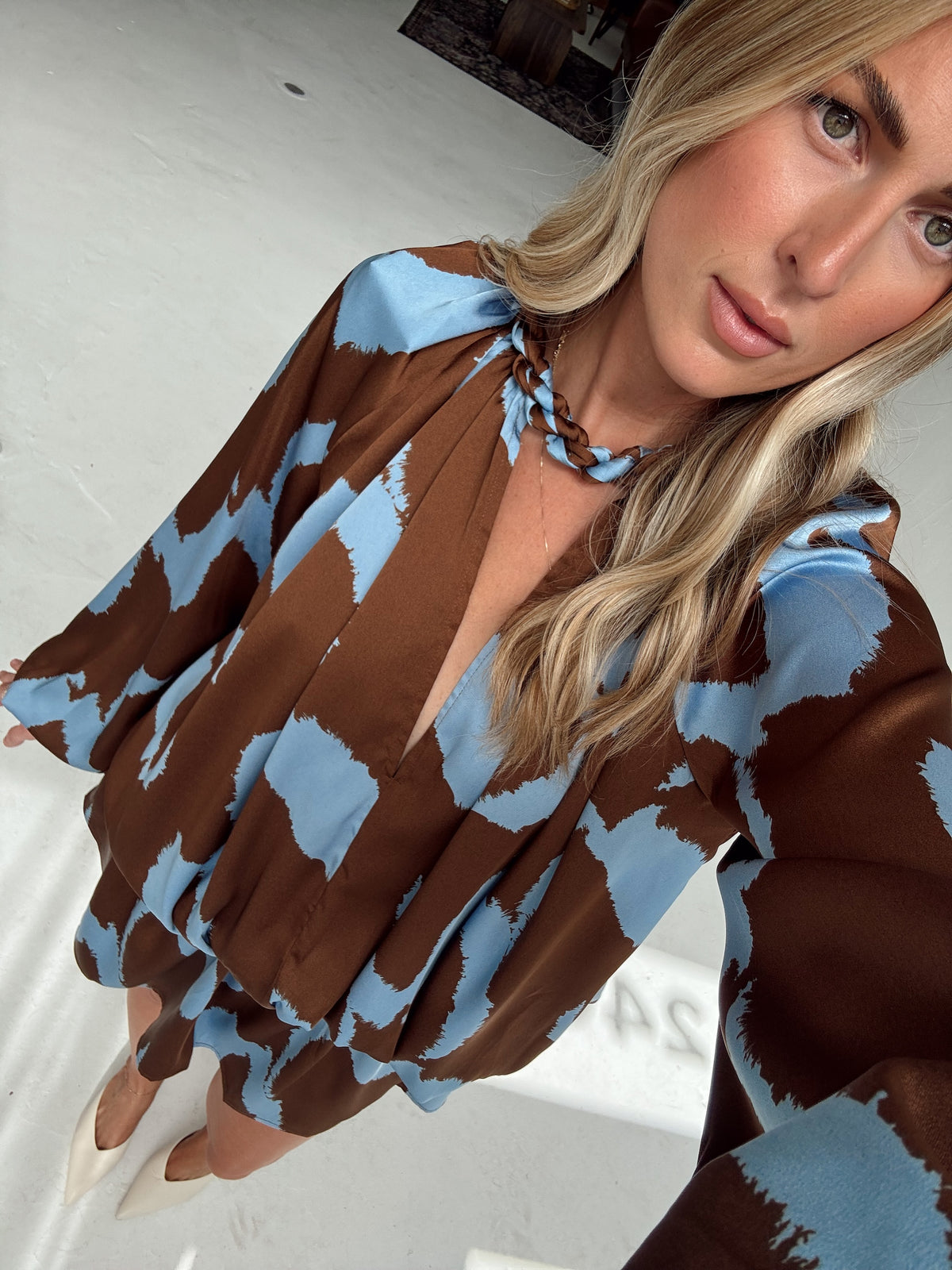 Ella Twist Neck Playsuit Dress