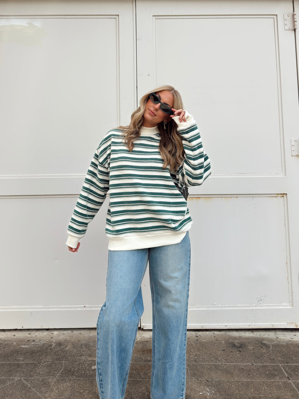Sidney Striped Mock Neck Sweater