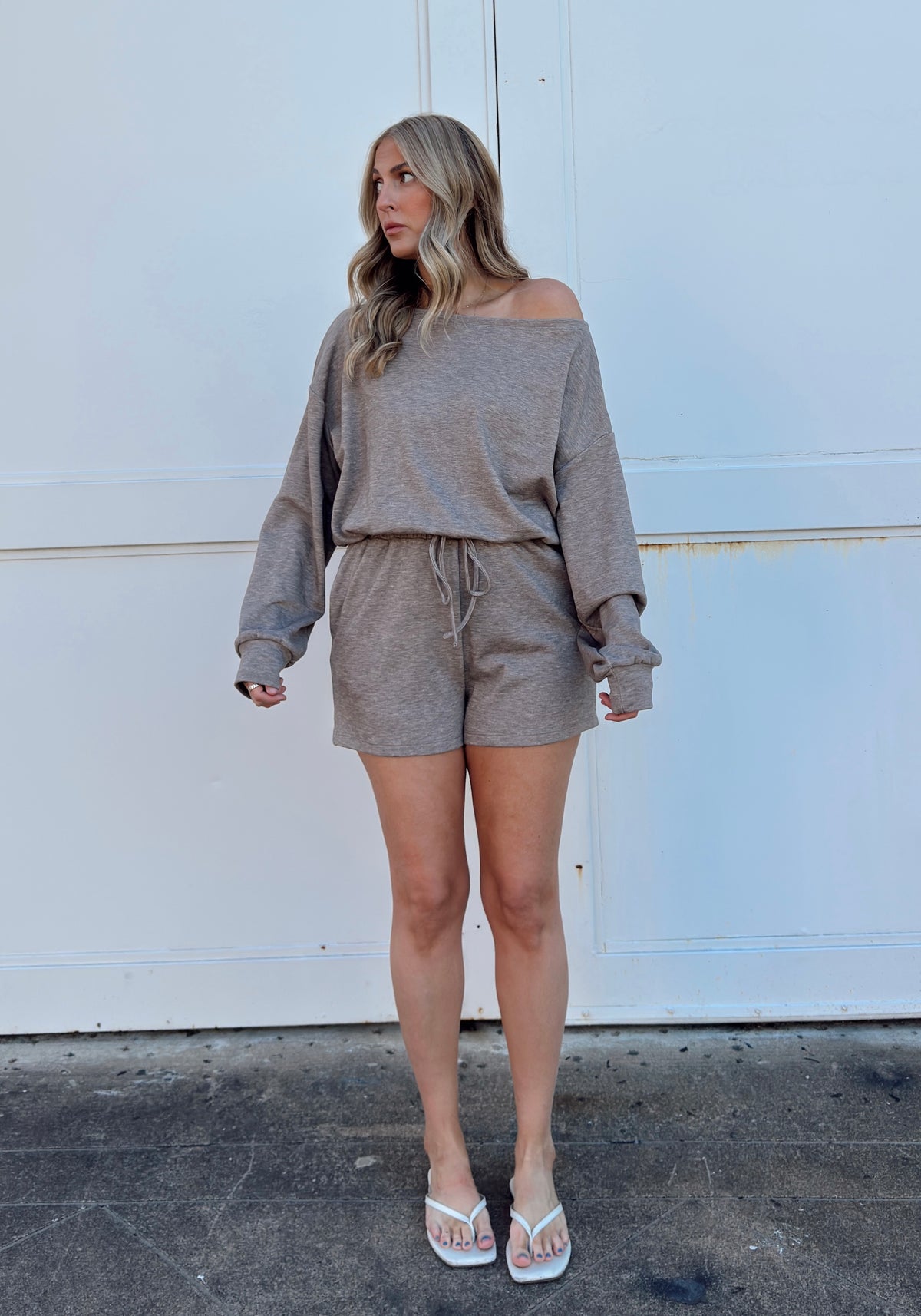 Steph Boatneck Sweatshirt Romper