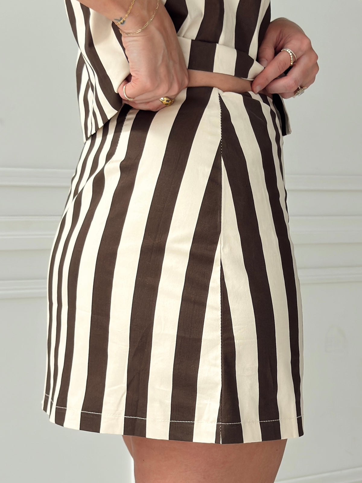Sidney Striped Poplin Skirt