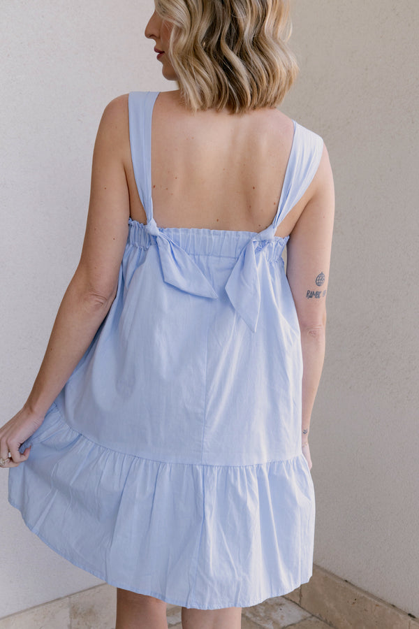 Jazmine Babydoll Dress - Blue