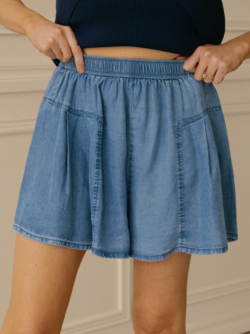 Tencel Pintuck Shorts