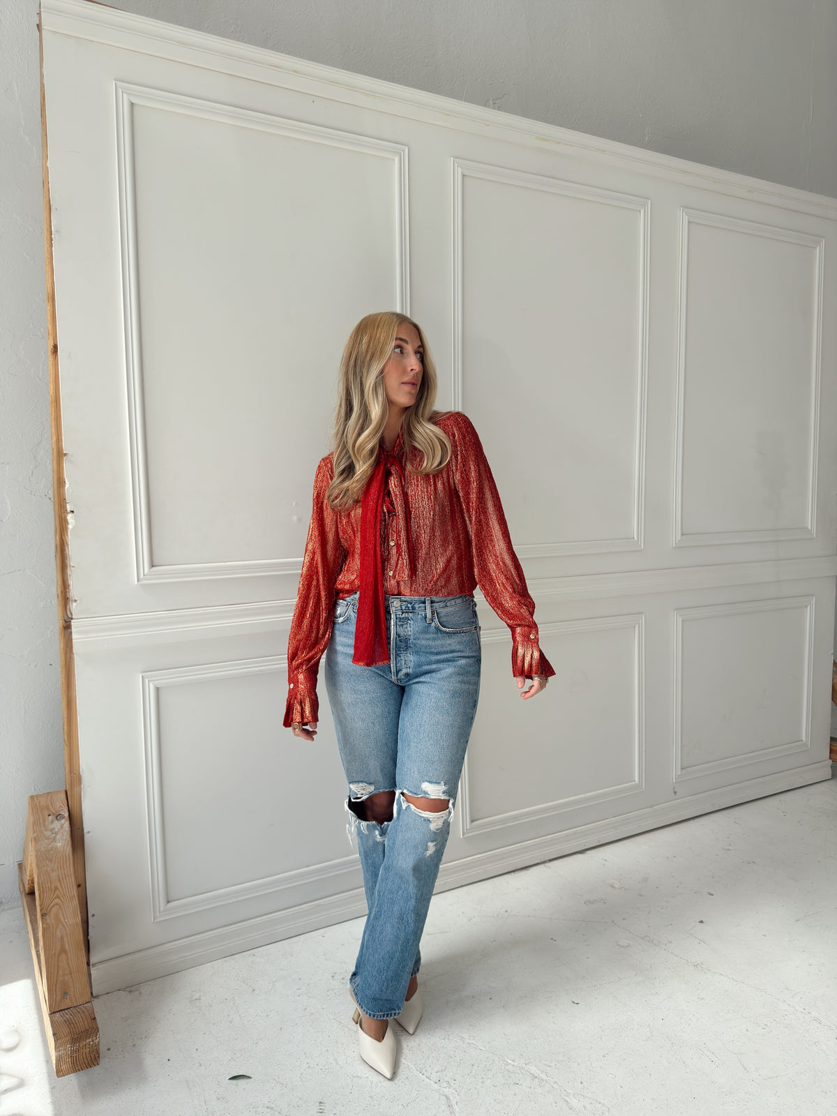 Lilly Red Tie Top