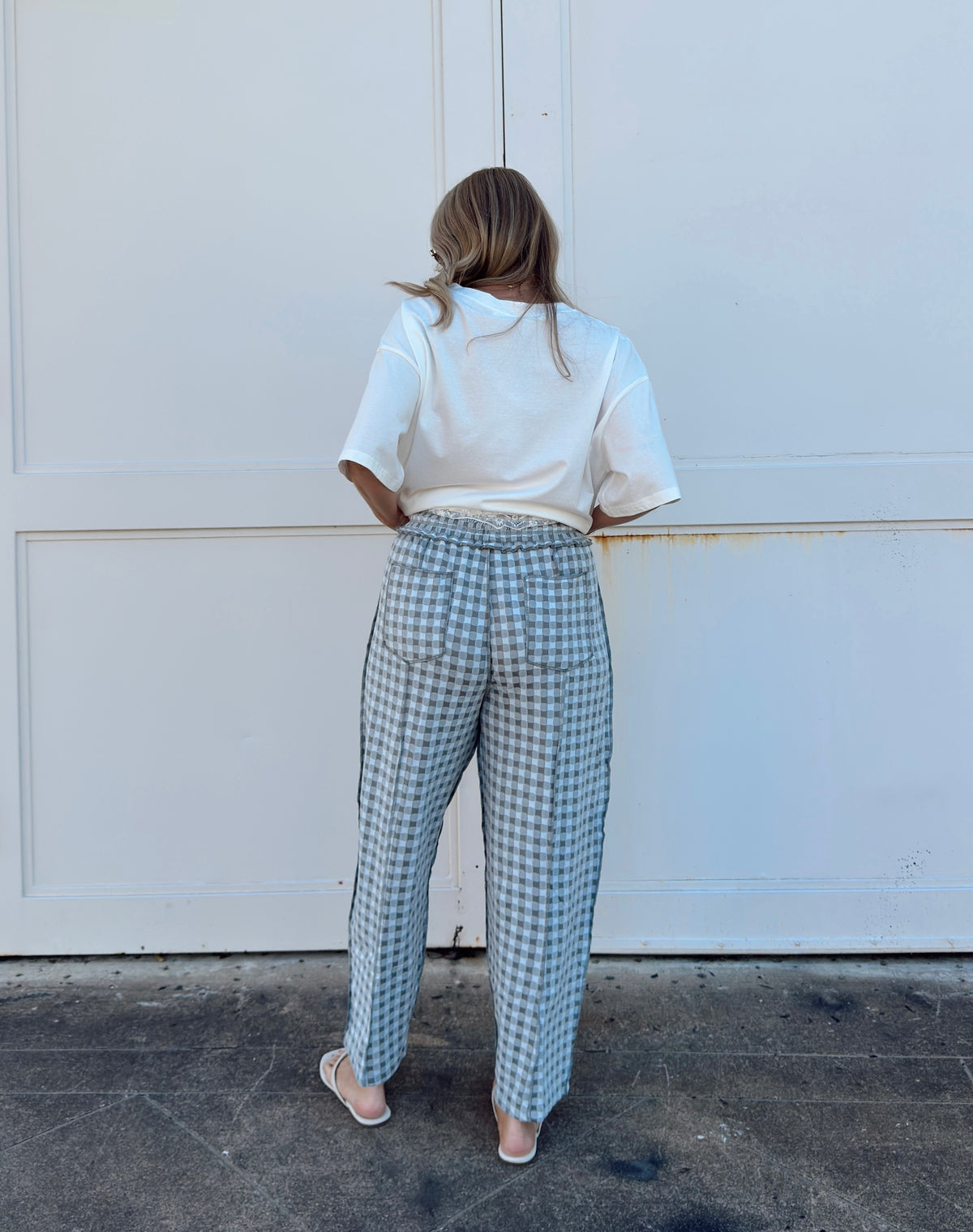 Bailey Barrel Knit Pants - Blue Grey