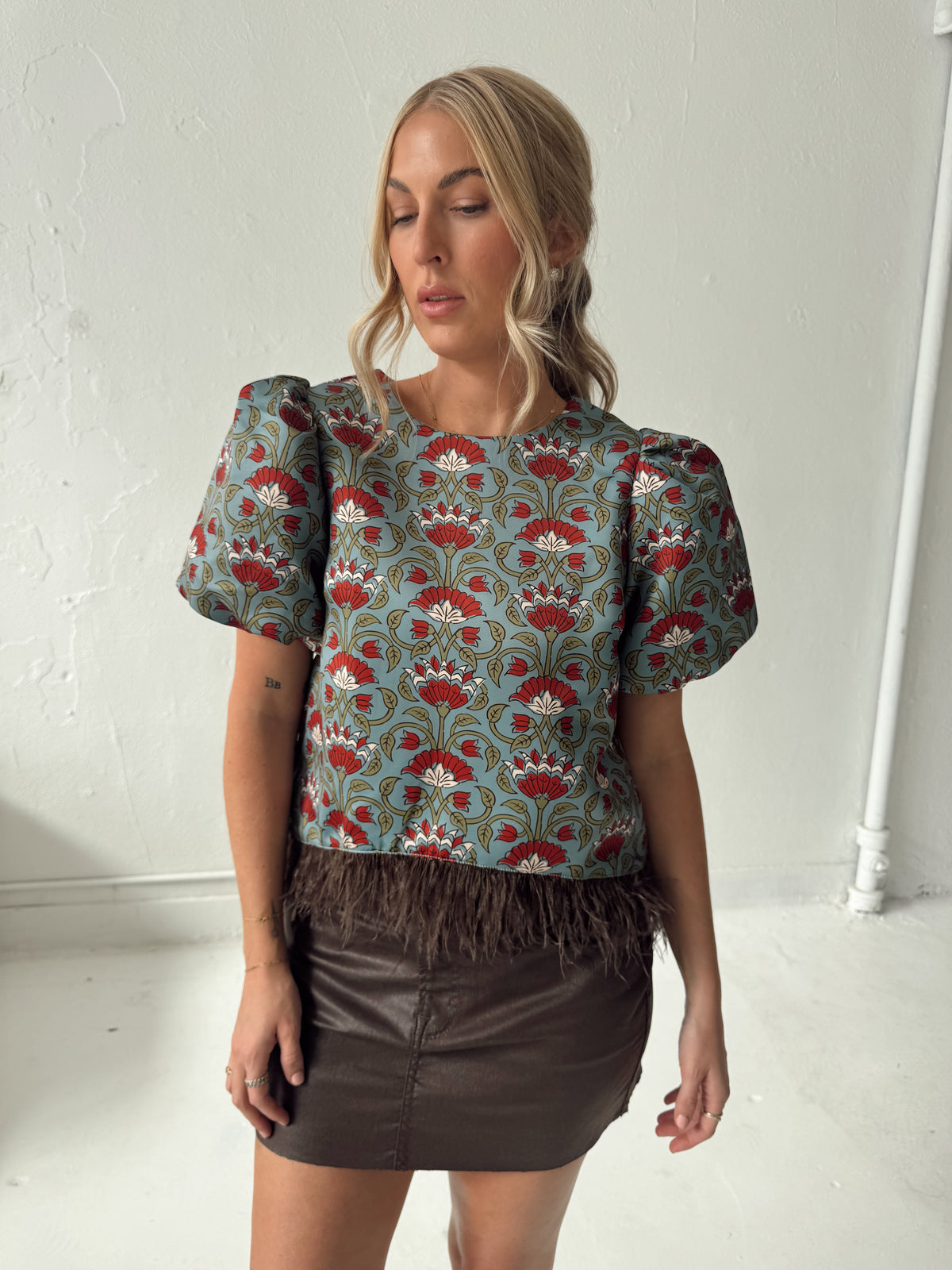 Bliss Coated Denim Mini Skirt