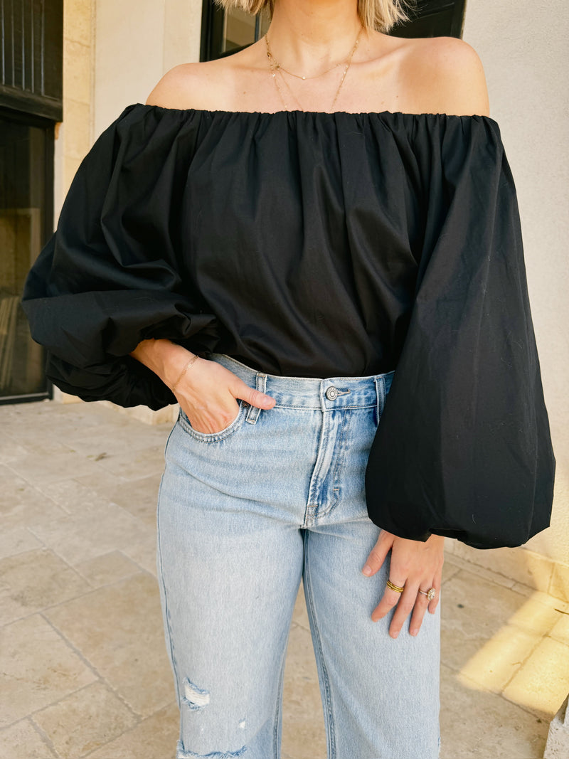 On the Horizon Poplin Top