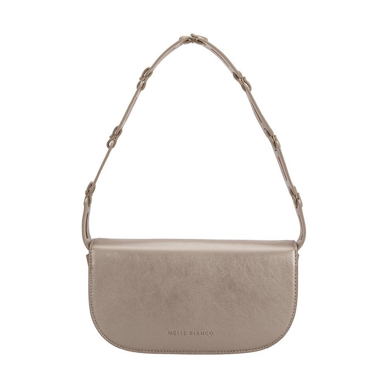 Inez Metallic Pewter Recycled Vegan Shoulder Bag