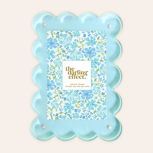 Rectangle Scalloped Acrylic Frame - Blue