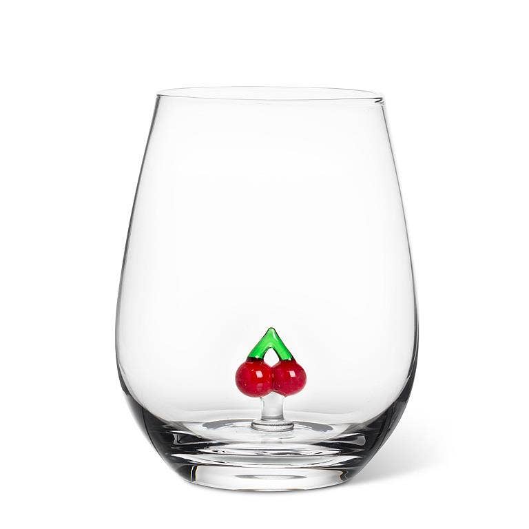 Cherries Icon Stemless Wine Glass