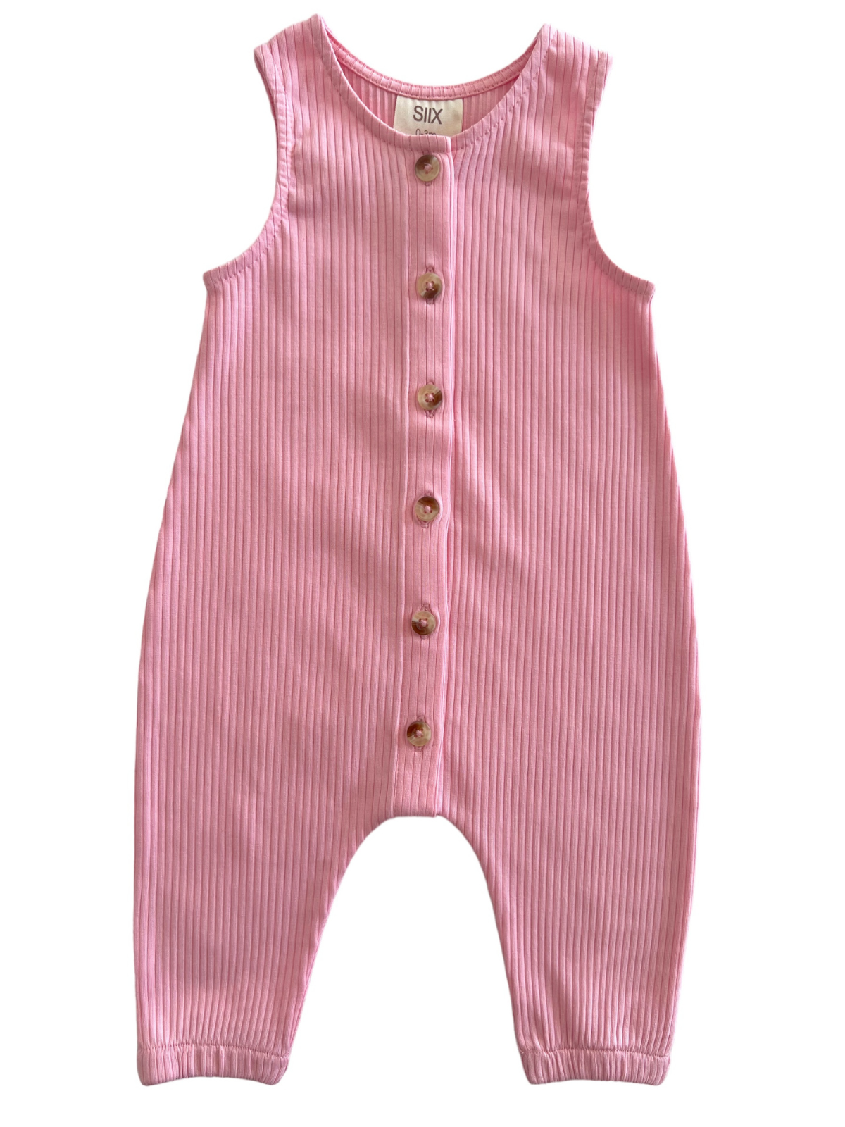 Organic Ribbed Bay Pink Jumpsuit