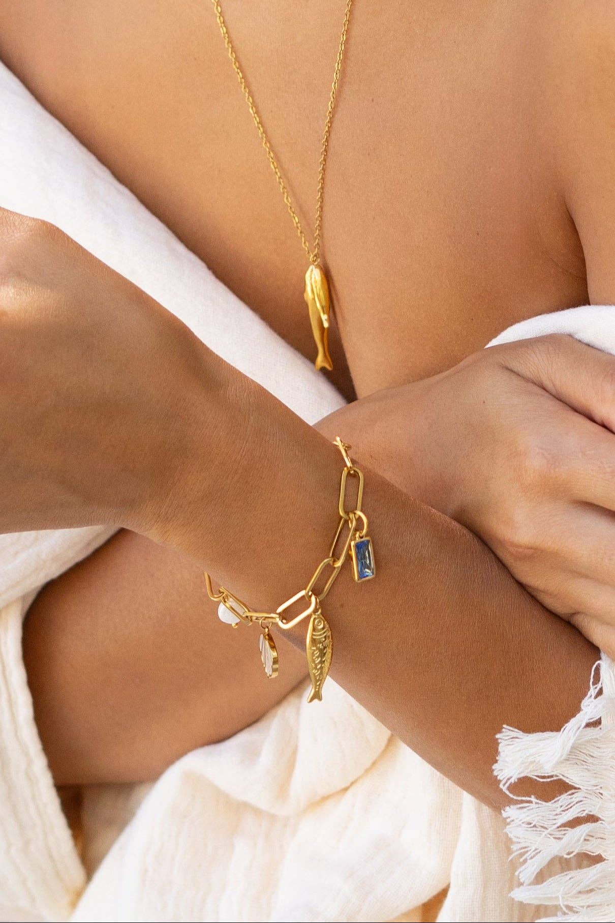 Lagoon Charm Bracelet - 18K Gold Plated