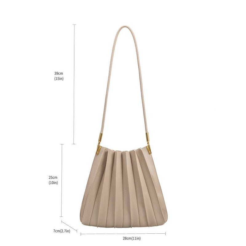 Melie Bianco Carrie Mushroom Pleated Vegan Shoulder Bag