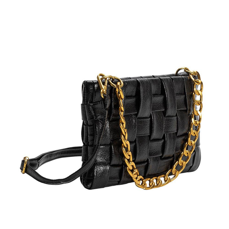 Melie Bianco Mimie Black Recycled Vegan Crossbody Bag