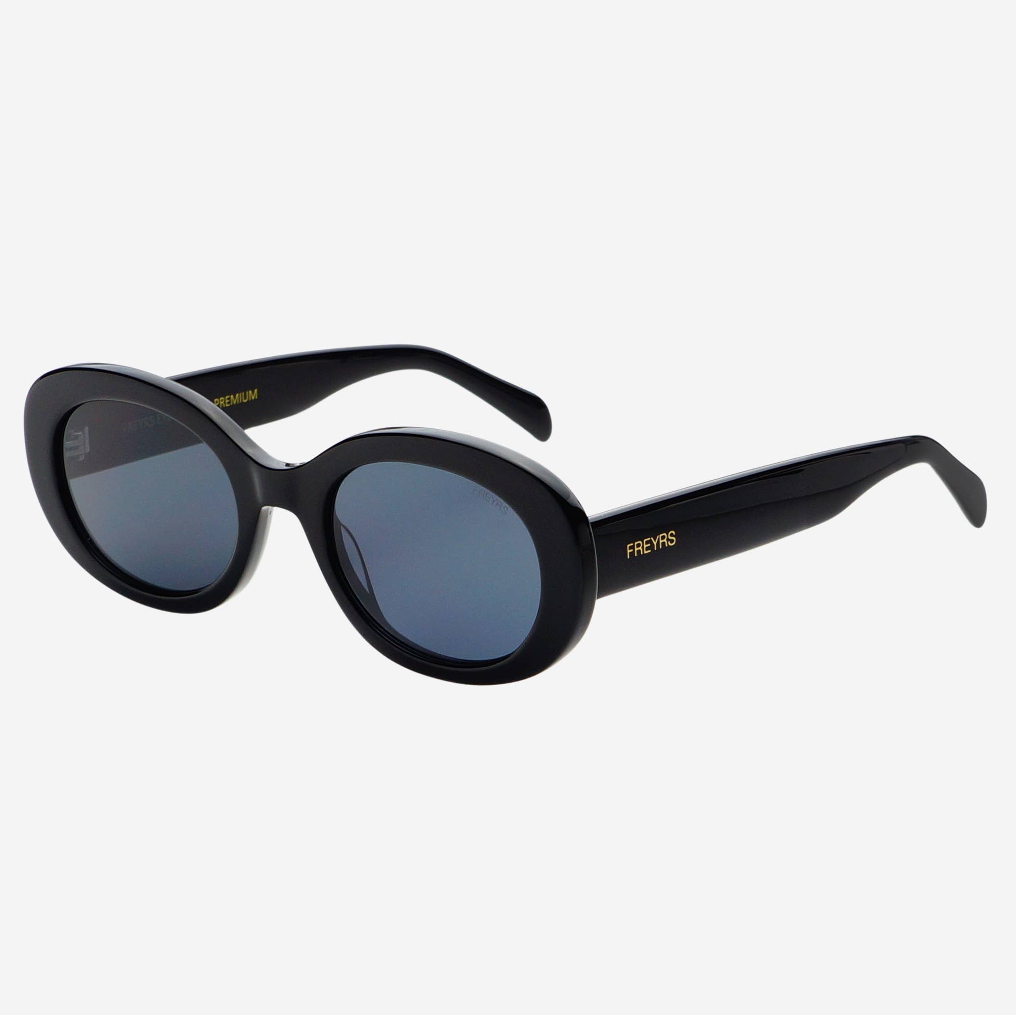 Aria Acetate Oval Sunglasses - Black