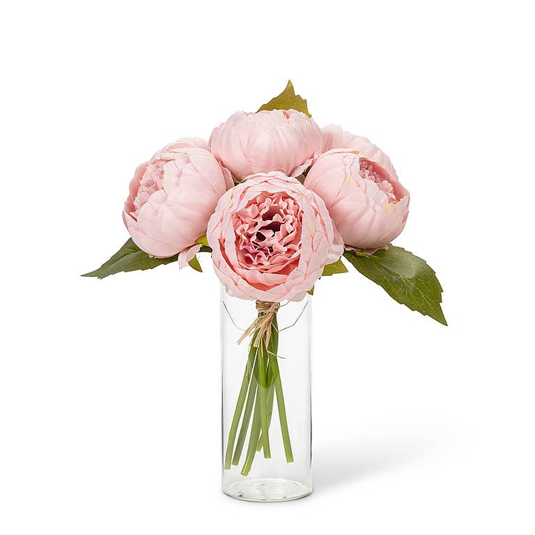 Full Pink Peony Bouquet - 10"H