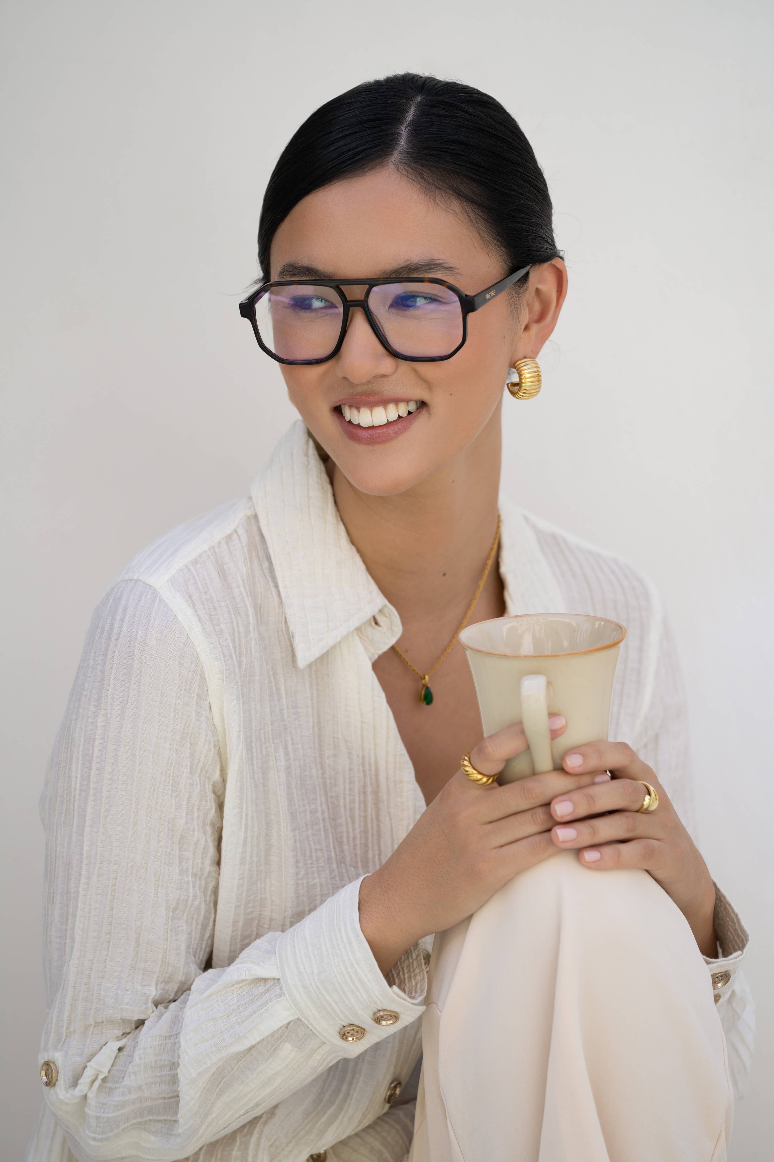 Billie Blue Light Readers Reading Glasses Unisex Eyeglasses : Honey Tortoise / Blue Light / Frame Only