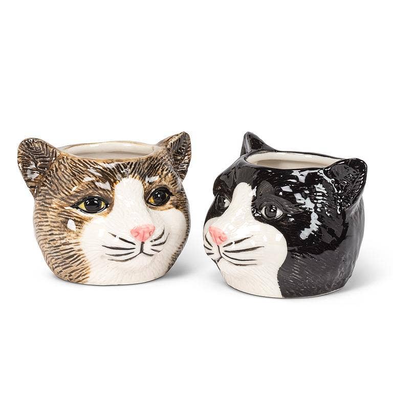 Small Tabby Cat Planter