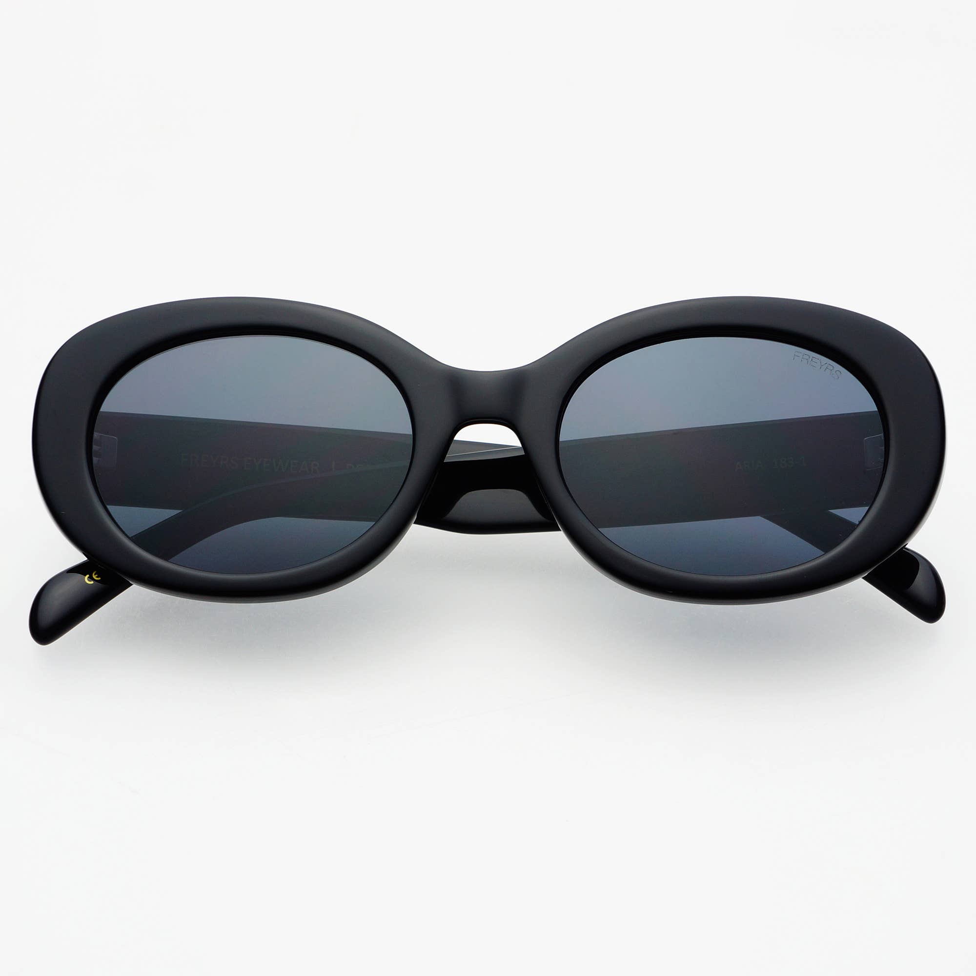 Aria Acetate Oval Sunglasses - Black