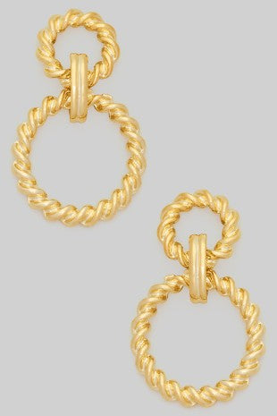 Twisted Brass Hoops