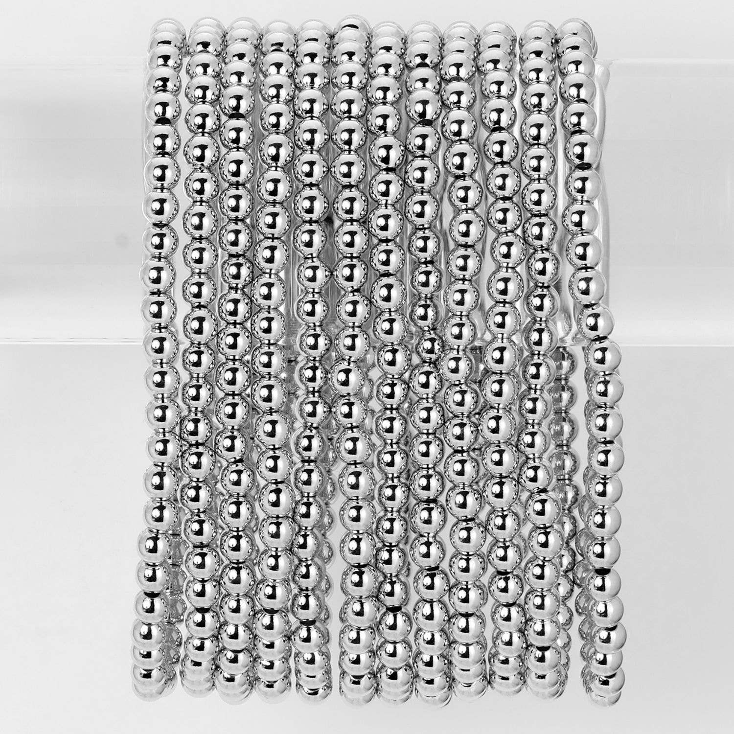 4mm Bead Stretch Bracelets: Gold