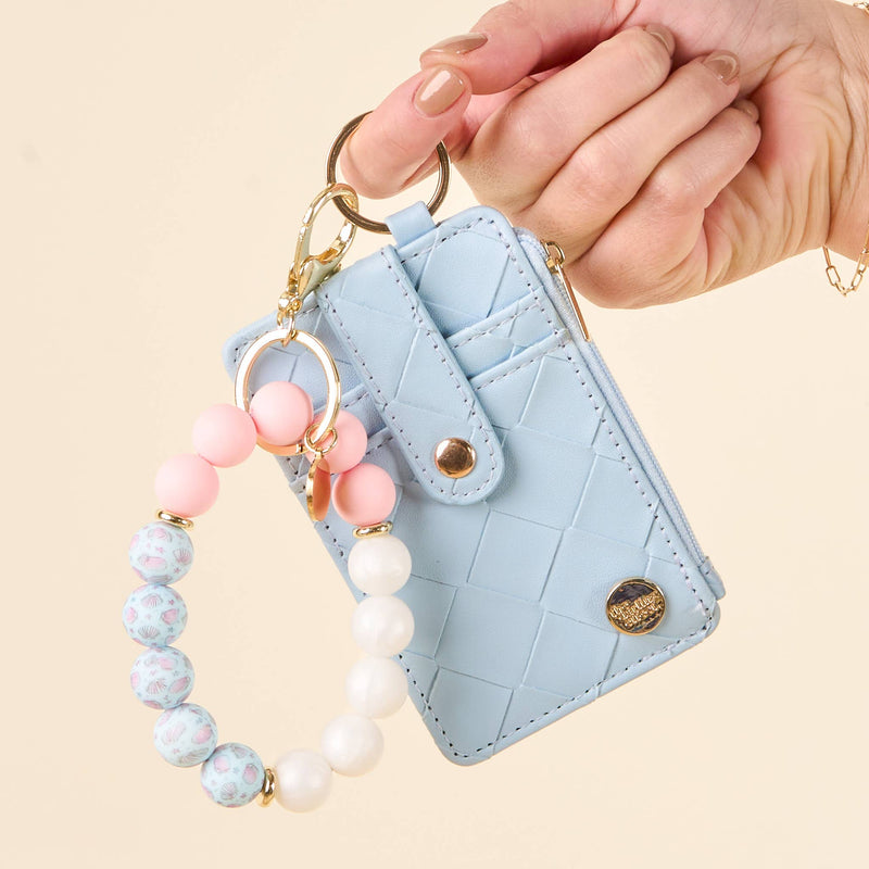 Woven Keychain Wallet - Light Blue