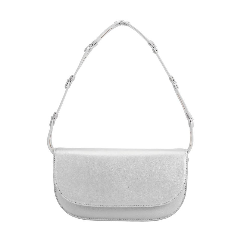 Inez Metallic Silver Recycled Vegan Shoulder Bag