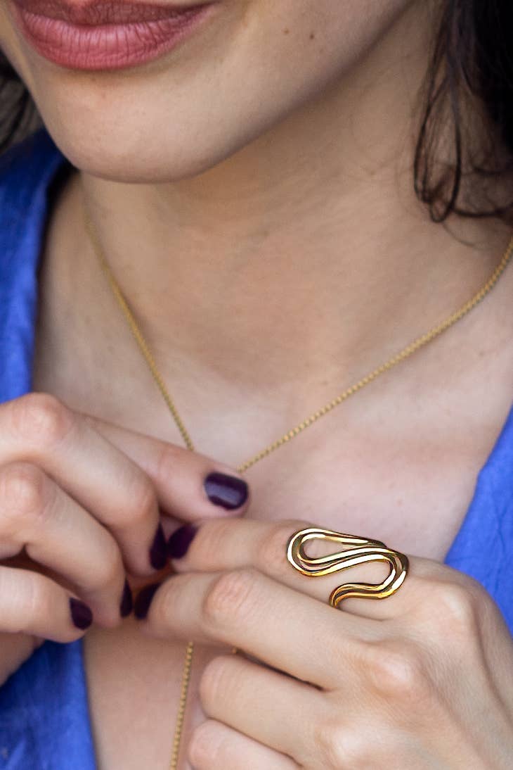 Peter + June Between Two Rivers Ring - 18K Gold Plated