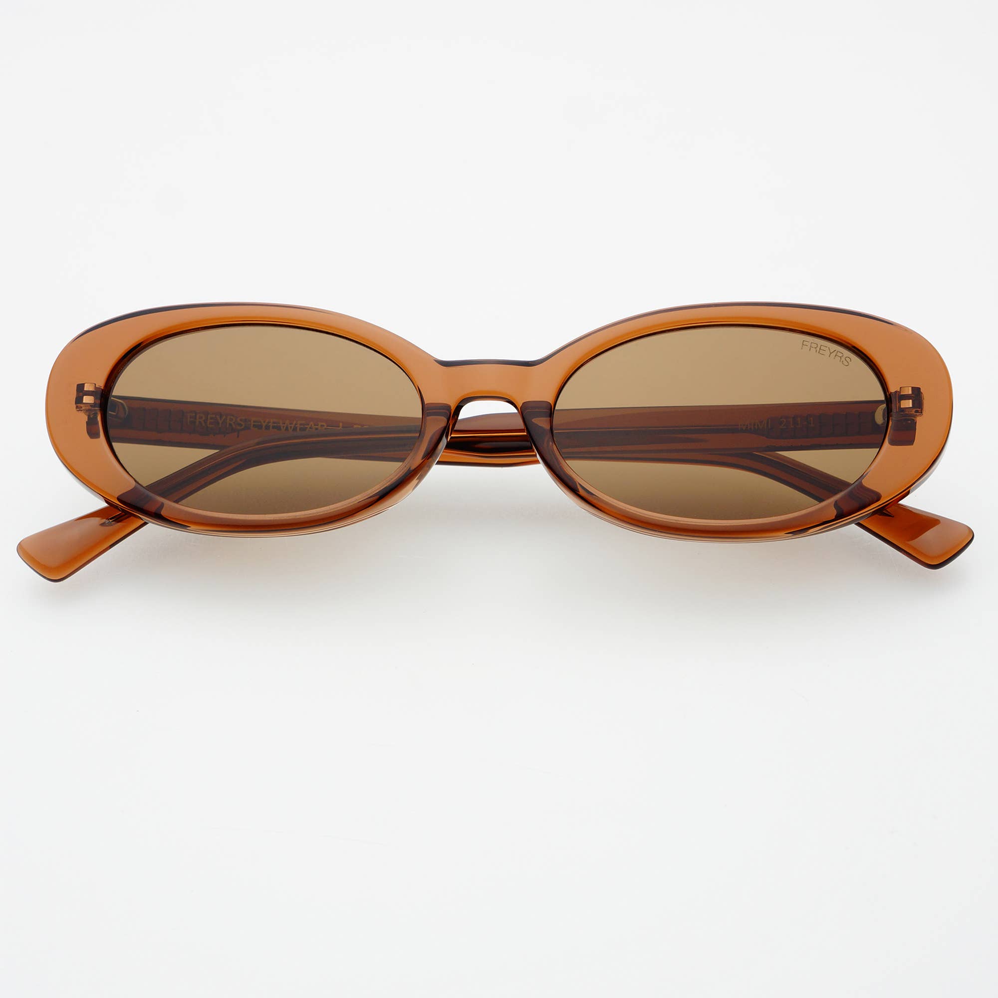 Freyrs Mimi Acetate Oval Sunglasses : Brown