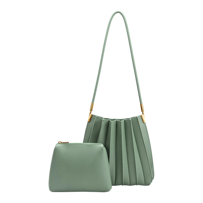 Melie Bianco Carrie Sage Pleated Bag