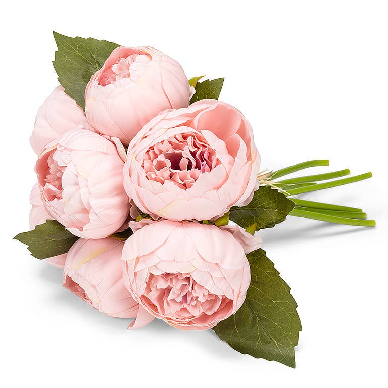 Full Pink Peony Bouquet - 10"H