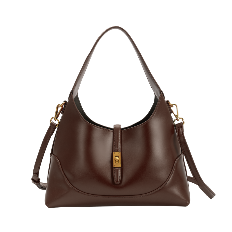 Melie Bianco Caroline Espresso Recycled Vegan Shoulder Bag