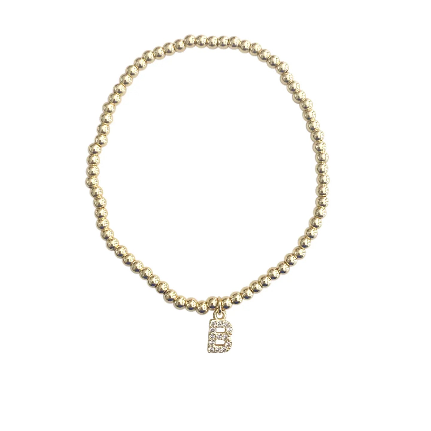 Gemelli Gold Beaded Initial Bracelet