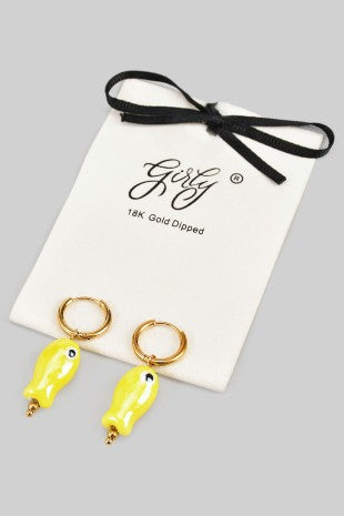 Ceramic Fish Charm Hoops