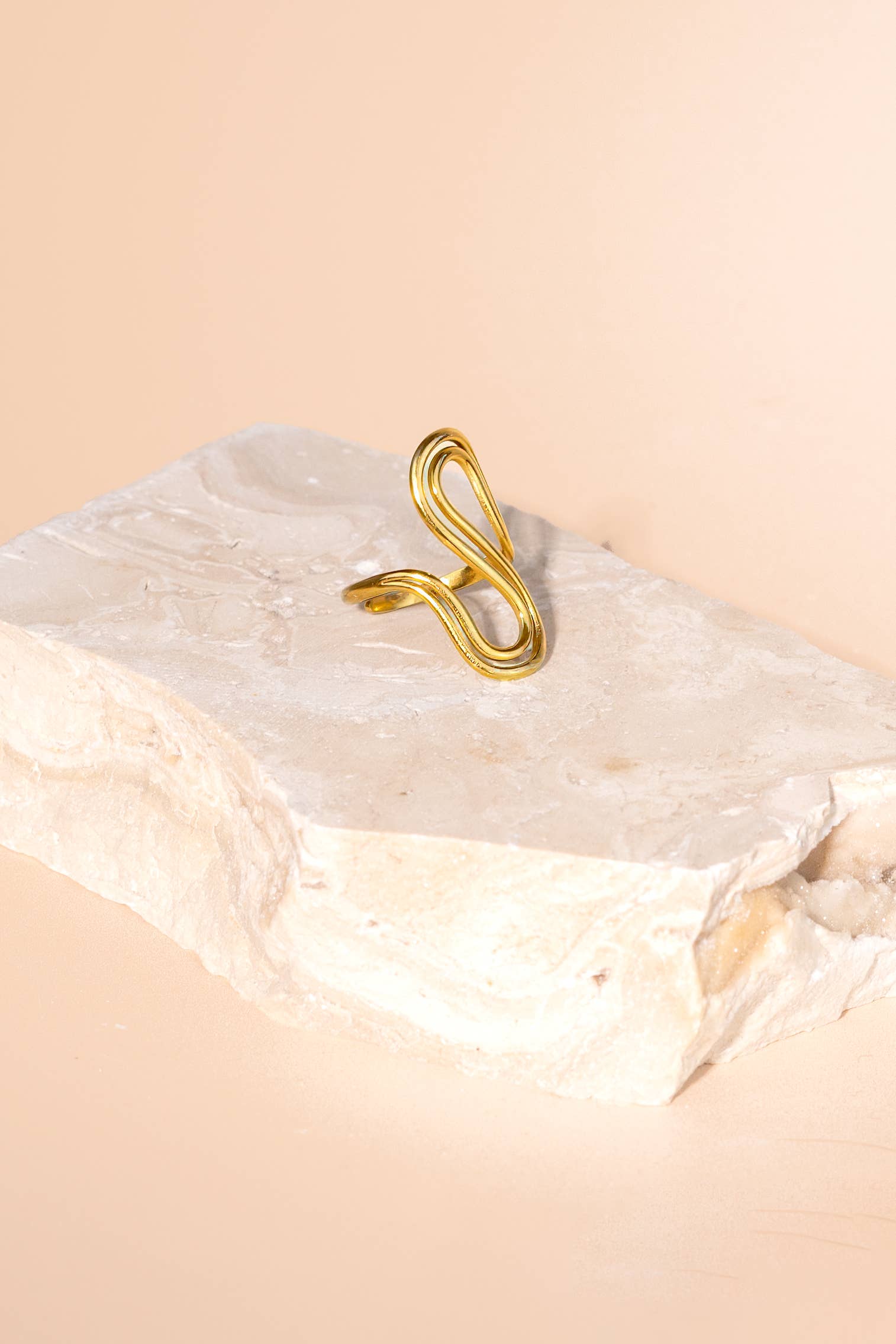Peter + June Between Two Rivers Ring - 18K Gold Plated