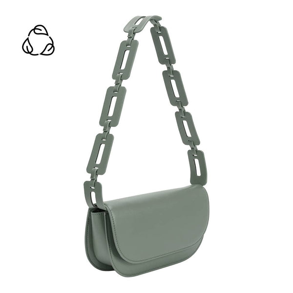 Inez Teal Recycled Vegan Shoulder Bag Small