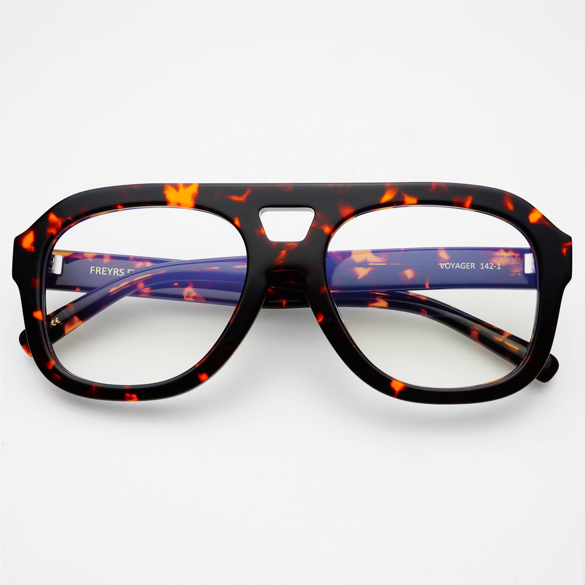 Freyrs Eyewear Voyager Blue Light Readers - Amber Tortoise