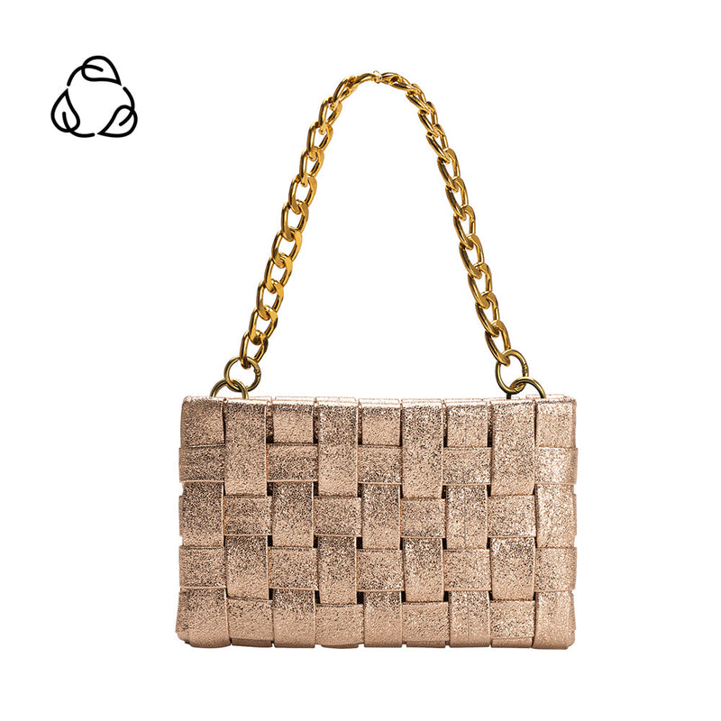 Melie Bianco Mimie Champagne Woven Crossbody Bag