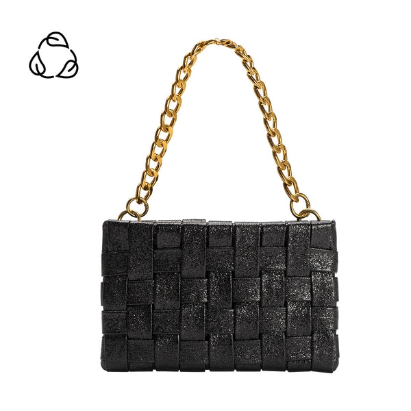 Melie Bianco Mimie Onyx Woven Crossbody Bag